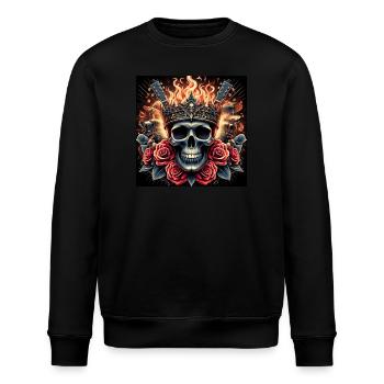 Brennender Schädel - Stanley/Stella Unisex Bio-Sweatshirt ROLLER - Schwarz - Vorne - Nik (191cm)