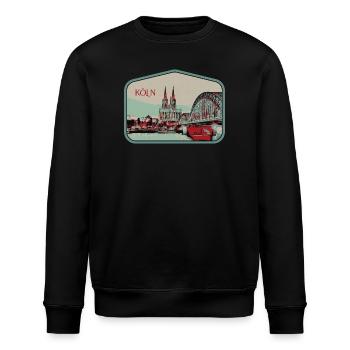 Panoramablick Köln Illustration - Stanley/Stella Unisex Bio-Sweatshirt ROLLER - Schwarz - Vorne - Nik (191cm)