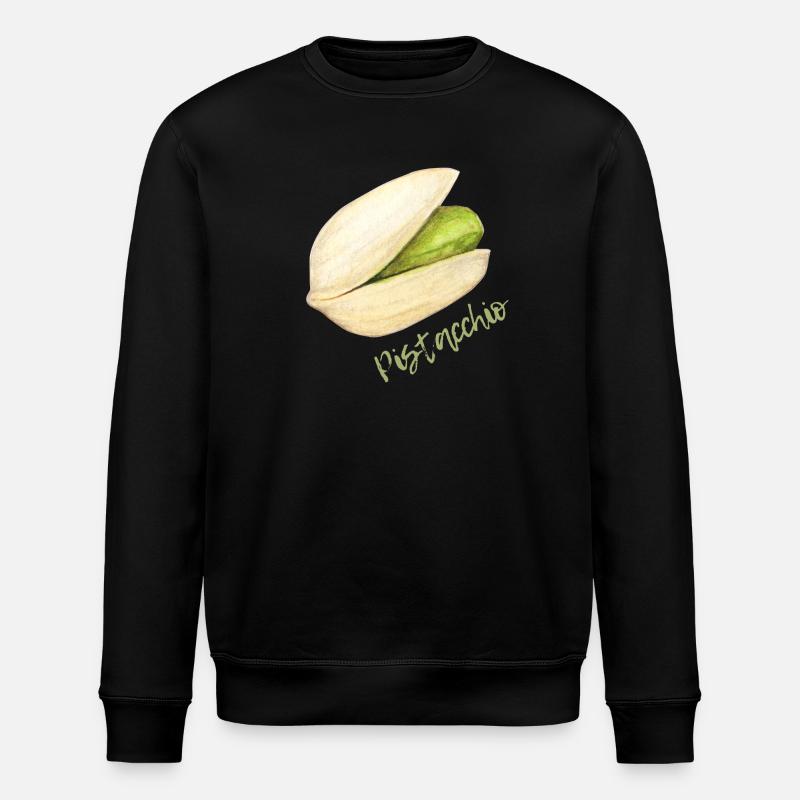 Pistachio with shell and pit - Stanley/Stella ROLLER Unisex Organic Sweatshirt - black