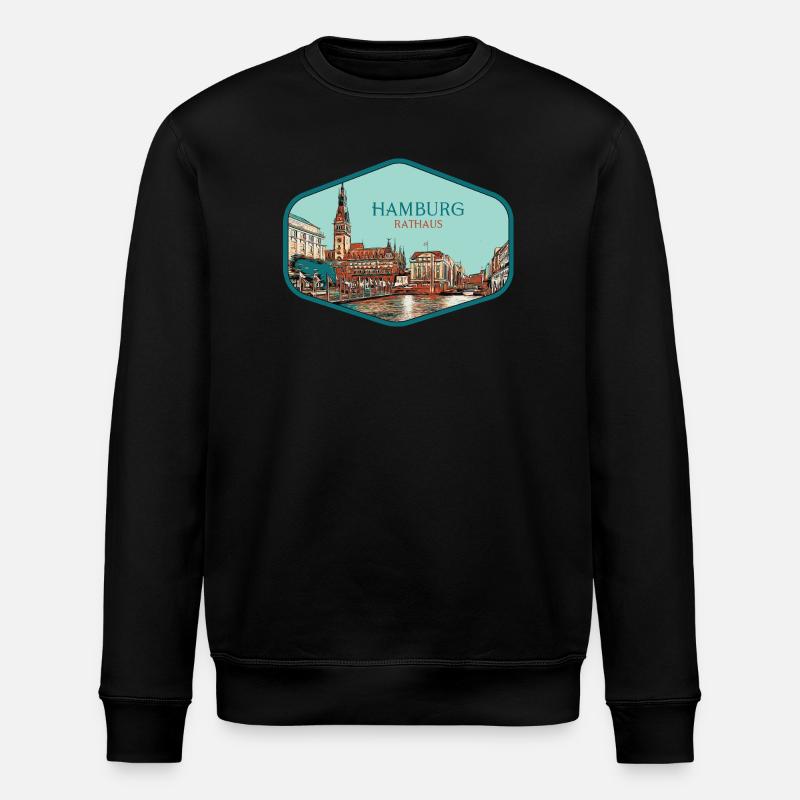Hambourg ville historique Allemande - Sweat bio ROLLER Stanley/Stella Unisexe - noir