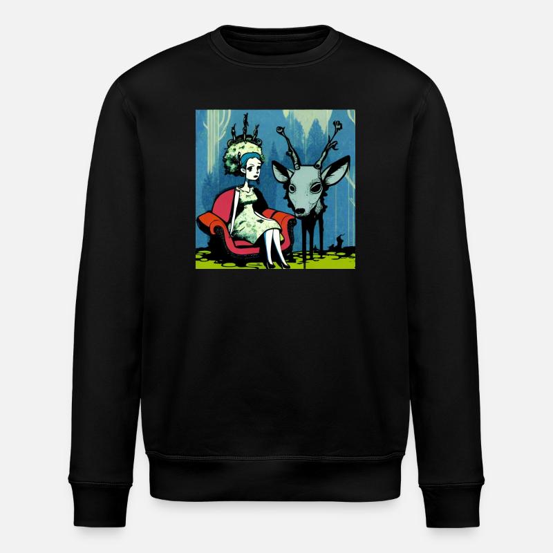 Psychedelic deer 01 - Sweat bio ROLLER Stanley/Stella Unisexe - noir