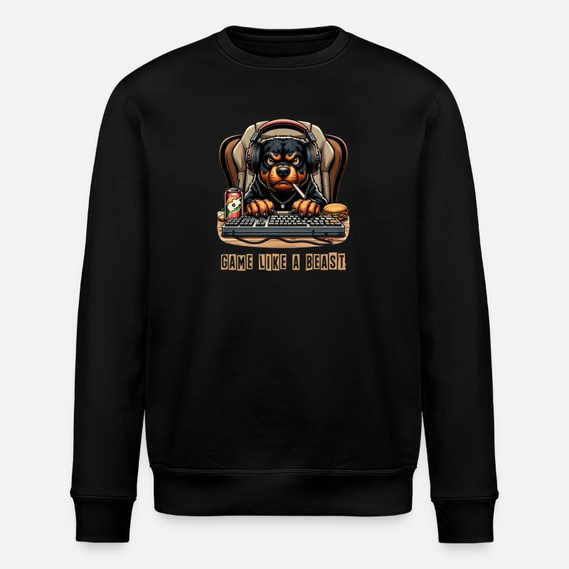 Design de jeu Rottweiler - Sweat bio ROLLER Stanley/Stella Unisexe - noir