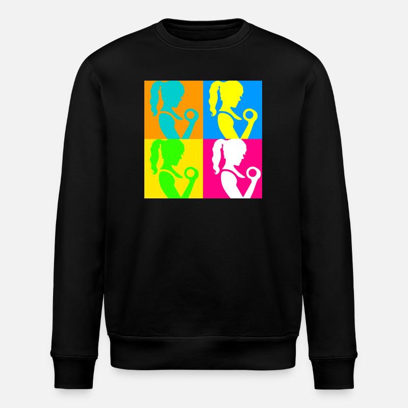Popart Sportliche Damen - Stanley/Stella Unisex Bio-Sweatshirt ROLLER - Schwarz
