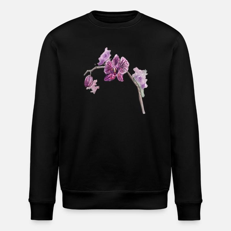 Orchidee - Pflanze - Blume - Stanley/Stella Unisex Bio-Sweatshirt ROLLER - Schwarz