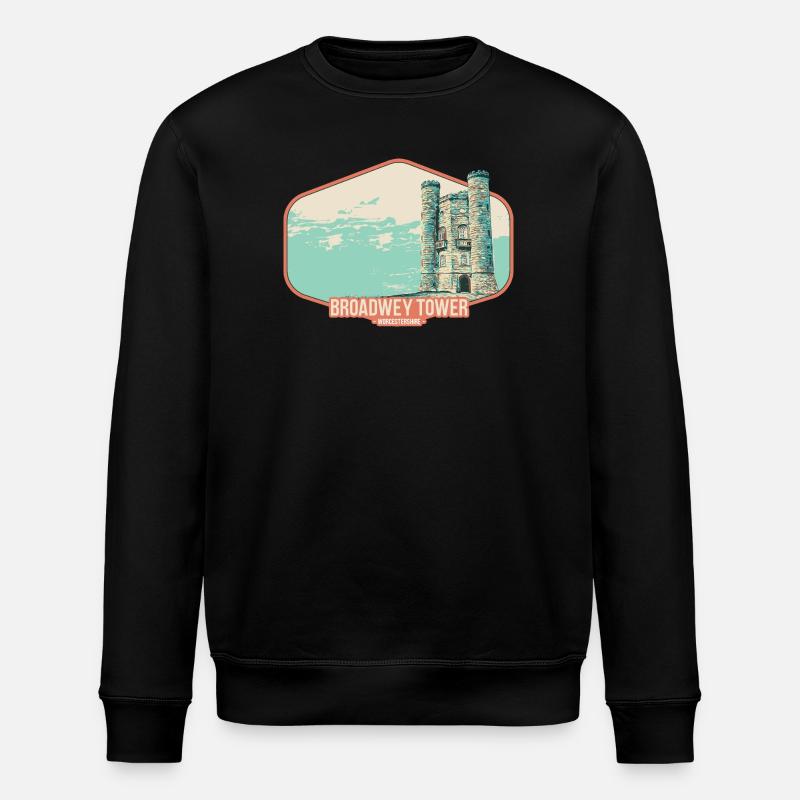 Illustration Broadwey Tower, Worcestershire - Stanley/Stella ROLLER Unisex Organic Sweatshirt - black