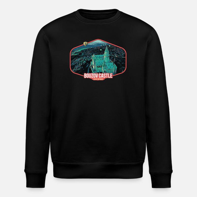 Illustration Château Bouzov en Tchéquie - Sweat bio ROLLER Stanley/Stella Unisexe - noir