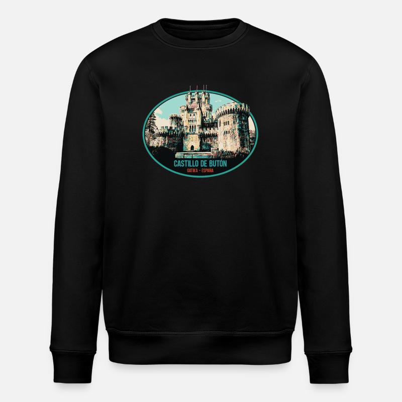 Illustration Château Butrón, Espagne - Sweat bio ROLLER Stanley/Stella Unisexe - noir