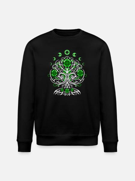 St Patricks Day Lebensbaum mit Mondphasen - Stanley/Stella Unisex Bio-Sweatshirt ROLLER - Schwarz