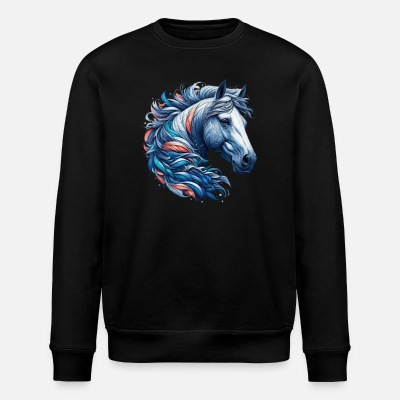 Pferd - Stanley/Stella Unisex Bio-Sweatshirt ROLLER - Schwarz