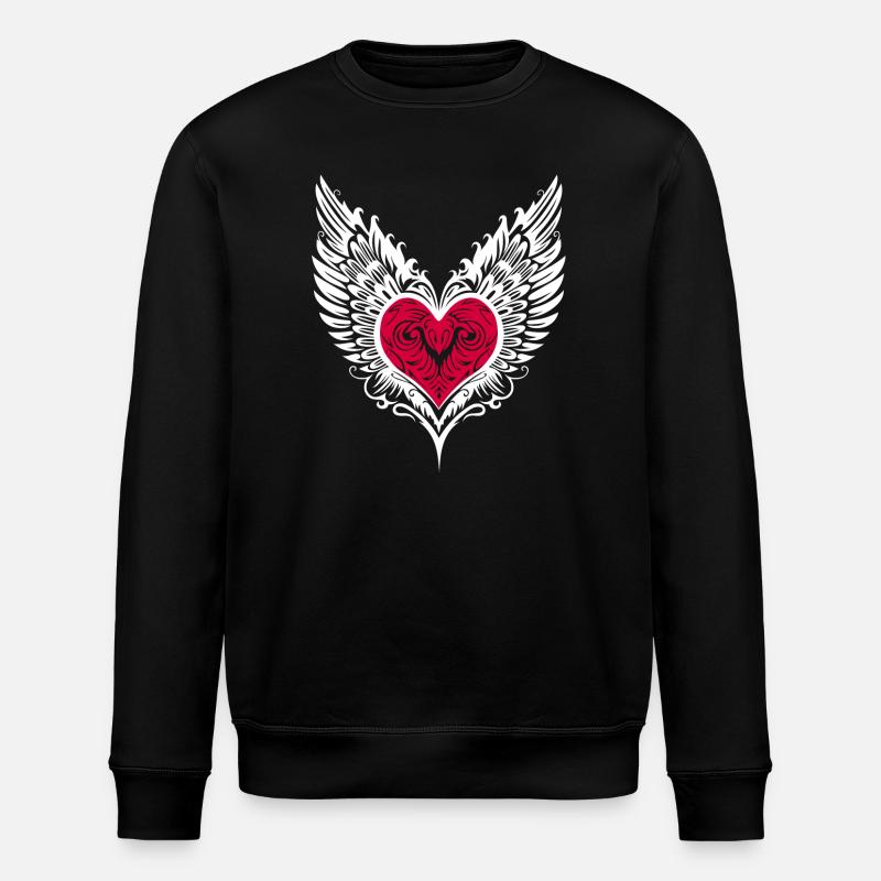 Ailes de coeur Cœur ailé - Sweat bio ROLLER Stanley/Stella Unisexe - noir