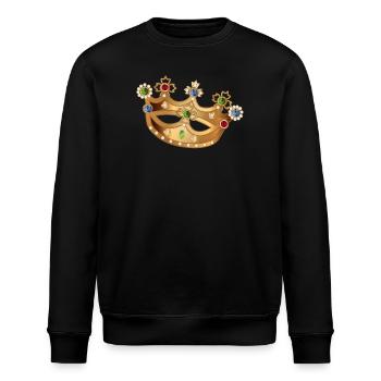 Couronne dorée avec pierres précieuses et perles - Sweat bio ROLLER Stanley/Stella Unisexe - noir - Devant - Nik (191cm)