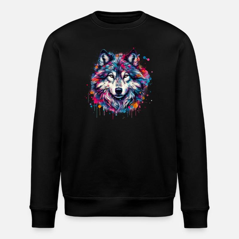 Wolf - Stanley/Stella ROLLER Unisex Organic Sweatshirt - black