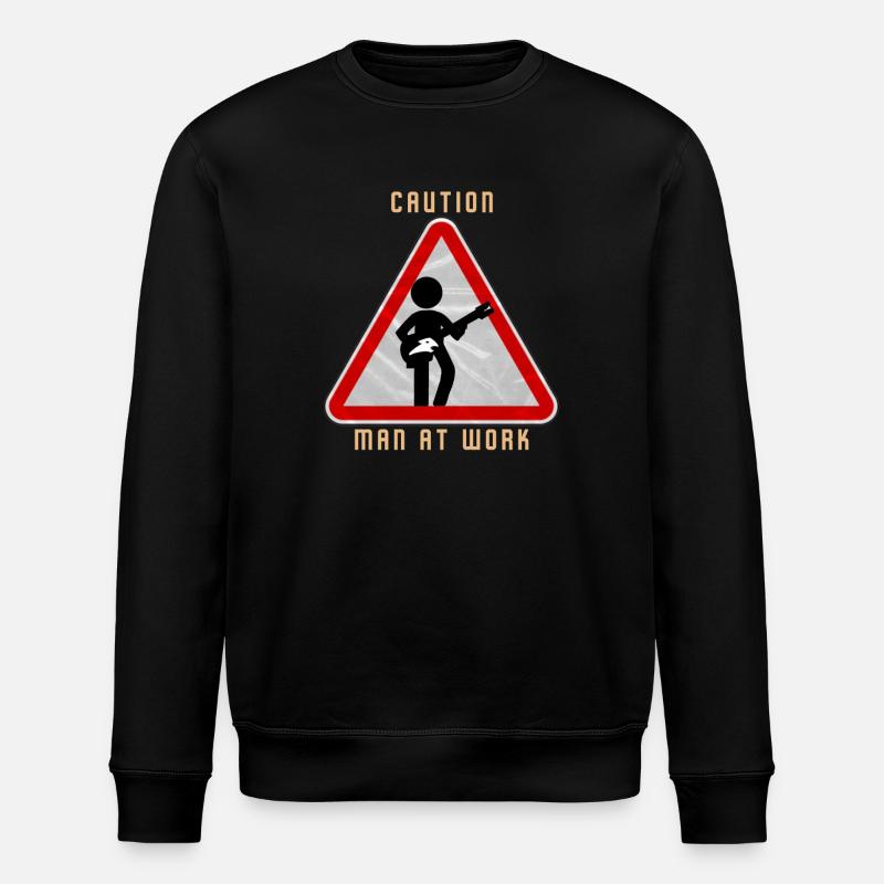 Caution MAN at work - Stanley/Stella Unisex Bio-Sweatshirt ROLLER - Schwarz