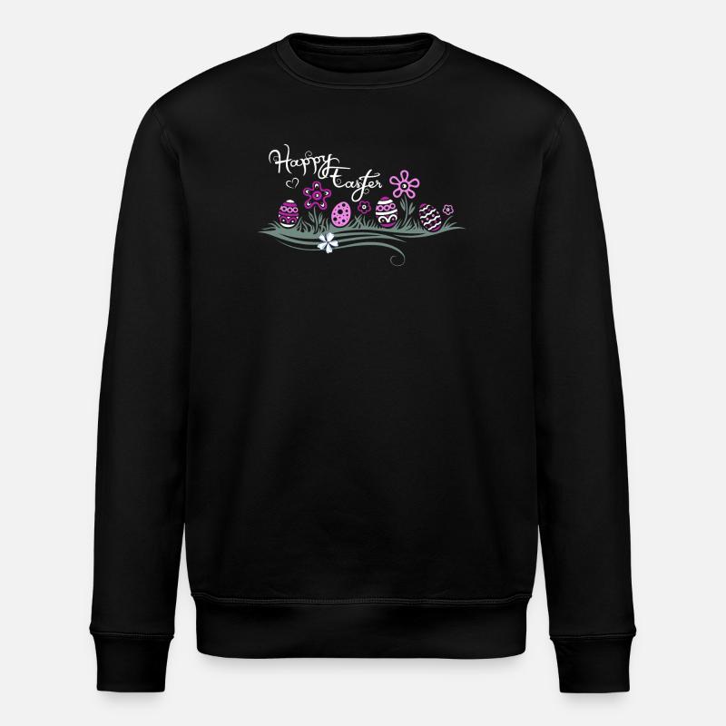 Ostern Ostereier im Gras - Stanley/Stella Unisex Bio-Sweatshirt ROLLER - Schwarz