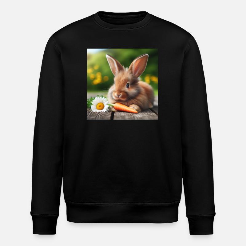 Entzückender Hase - Stanley/Stella Unisex Bio-Sweatshirt ROLLER - Schwarz