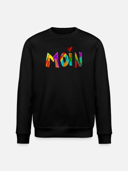Moin Regenbogen Pinselbuchstaben - Stanley/Stella Unisex Bio-Sweatshirt ROLLER - Schwarz