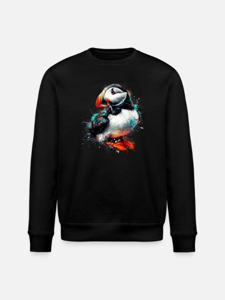 Puffin - Stanley/Stella ROLLER Unisex Organic Sweatshirt - black