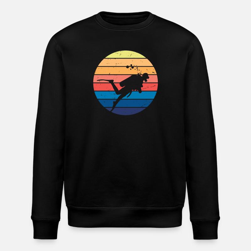 Retro Vibe Diver - Stanley/Stella ROLLER Unisex Organic Sweatshirt - black