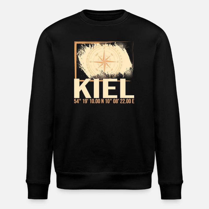 Kiel Koordinaten - Stanley/Stella Unisex Bio-Sweatshirt ROLLER - Schwarz