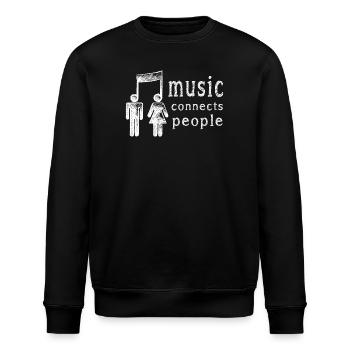 music connects people note festival konzert - Stanley/Stella Unisex Bio-Sweatshirt ROLLER - Schwarz - Vorne - Nik (191cm)