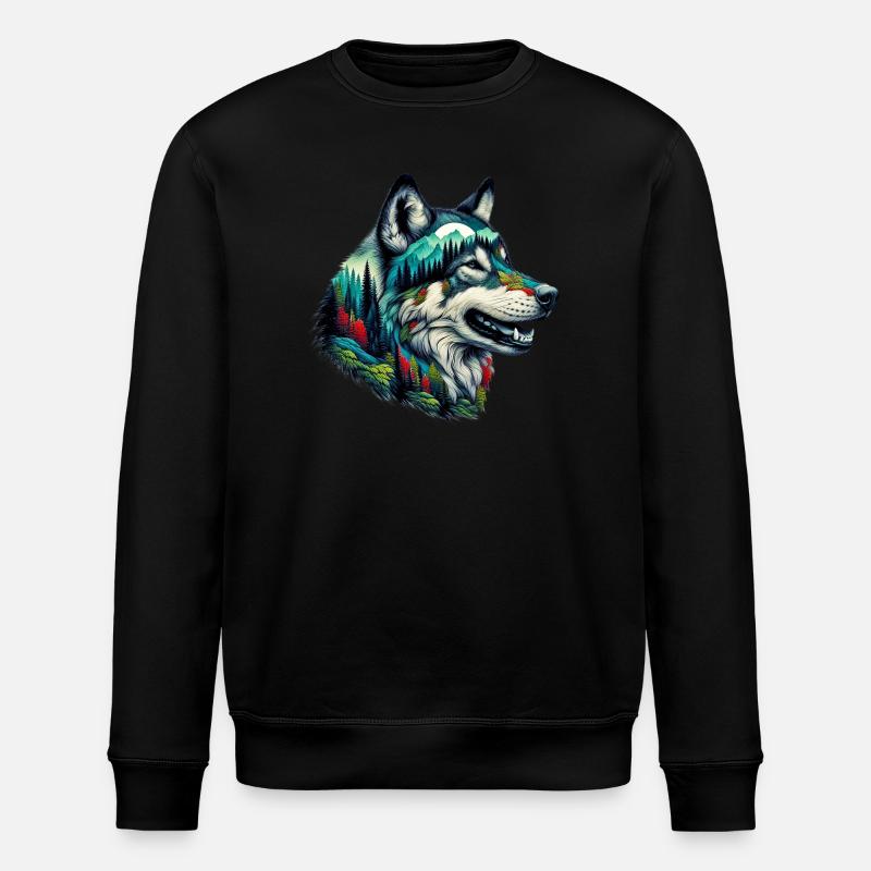 Wolf - Stanley/Stella ROLLER Unisex Organic Sweatshirt - black