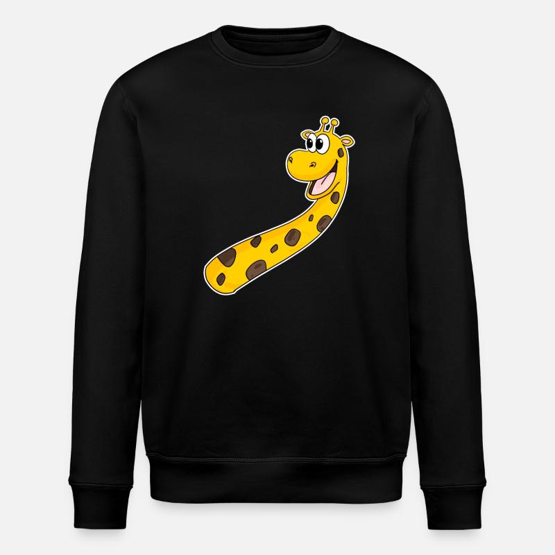 Giraffe Laugh Smile - Stanley/Stella ROLLER Unisex Organic Sweatshirt - black