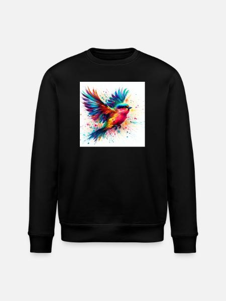 Aquarell Vogel Fliegen - Stanley/Stella Unisex Bio-Sweatshirt ROLLER - Schwarz