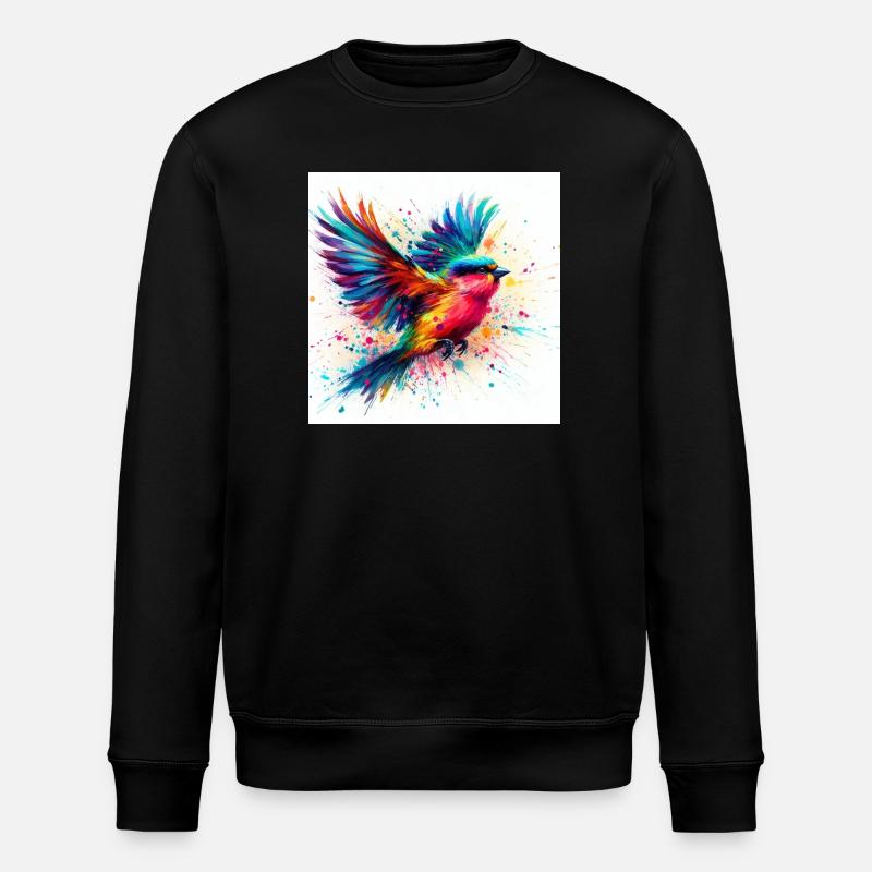Aquarelle Oiseau Volant - Sweat bio ROLLER Stanley/Stella Unisexe - noir