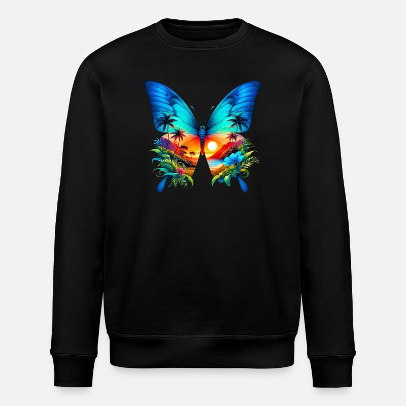 Butterfly - Stanley/Stella ROLLER Unisex Organic Sweatshirt - black