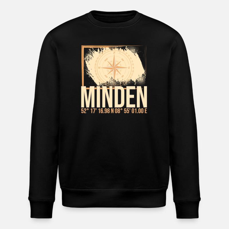 Minden Koordinaten - Stanley/Stella Unisex Bio-Sweatshirt ROLLER - Schwarz