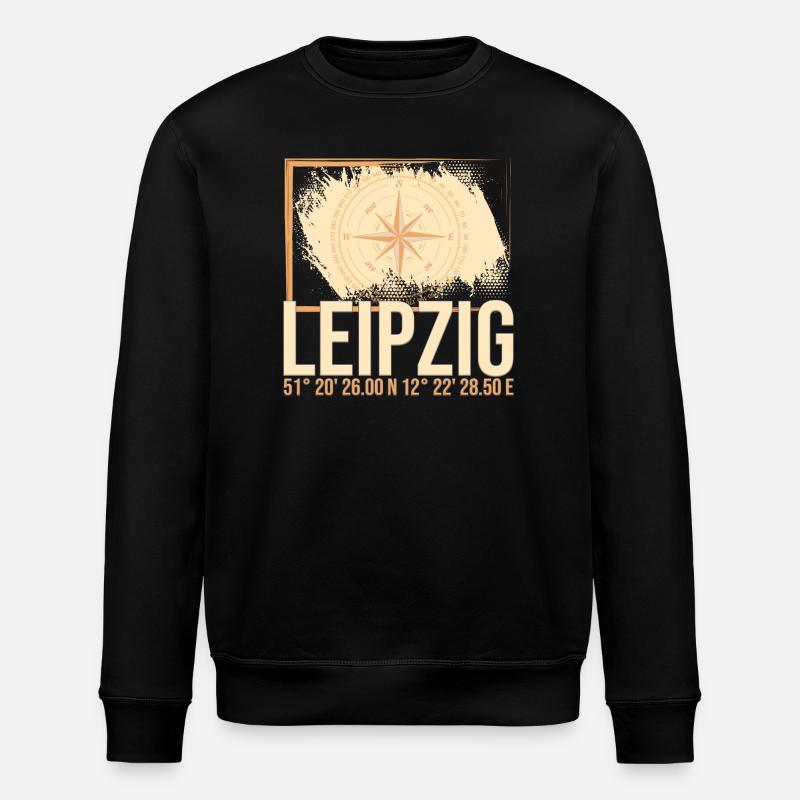Leipzig Koordinaten - Stanley/Stella Unisex Bio-Sweatshirt ROLLER - Schwarz