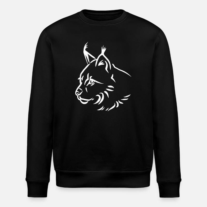 Luchs Portrait - Stanley/Stella Unisex Bio-Sweatshirt ROLLER - Schwarz