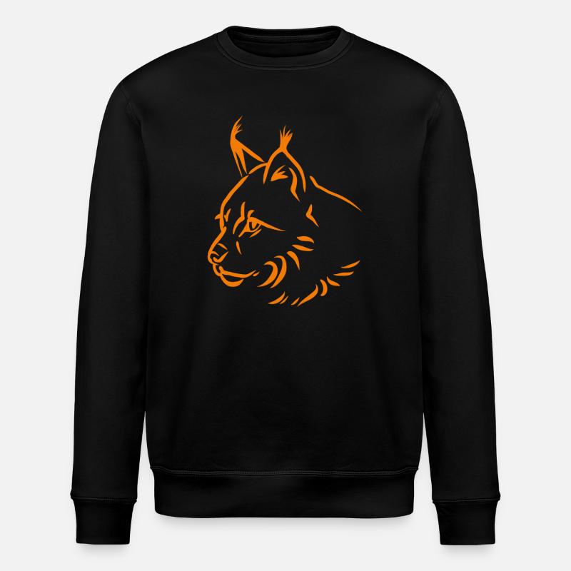 Luchs in orange - Stanley/Stella Unisex Bio-Sweatshirt ROLLER - Schwarz