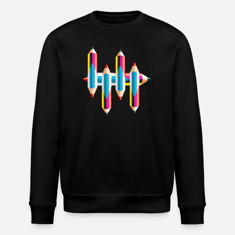 Crayons de couleur - Sweat bio ROLLER Stanley/Stella Unisexe - noir