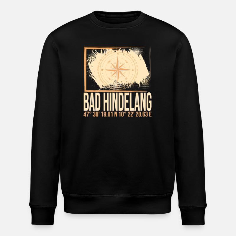 Bad Hindelang Koordinaten - Stanley/Stella Unisex Bio-Sweatshirt ROLLER - Schwarz