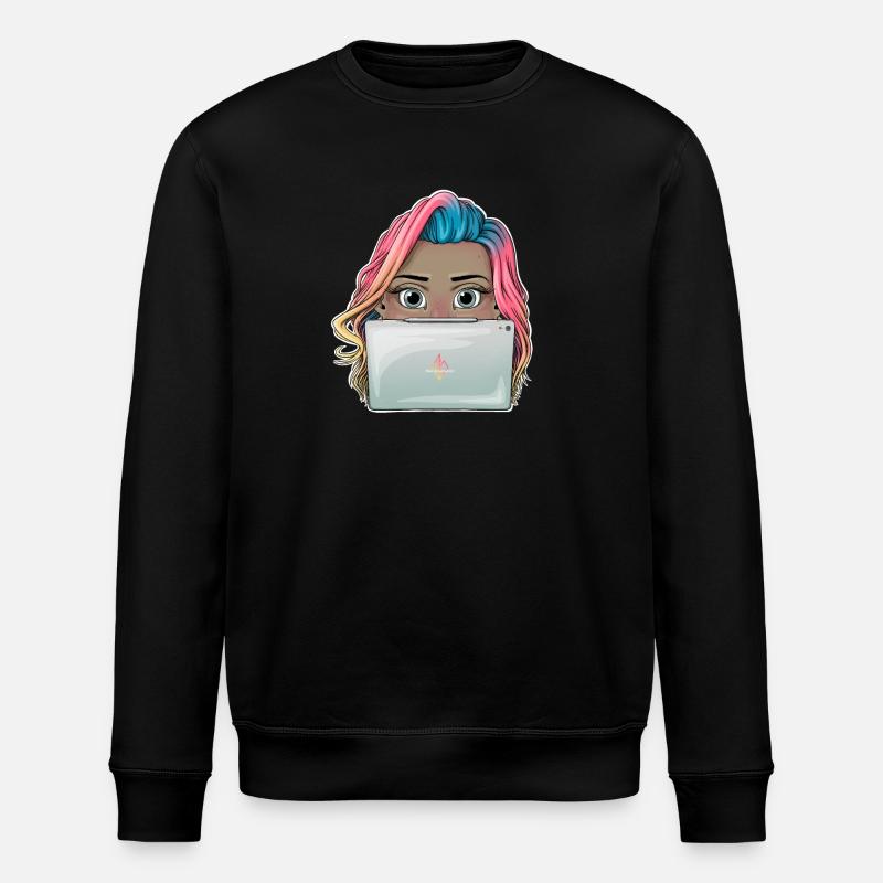 Lebendiges Reva Prisma arbeitendes Mädchen Design - Stanley/Stella Unisex Bio-Sweatshirt ROLLER - Schwarz