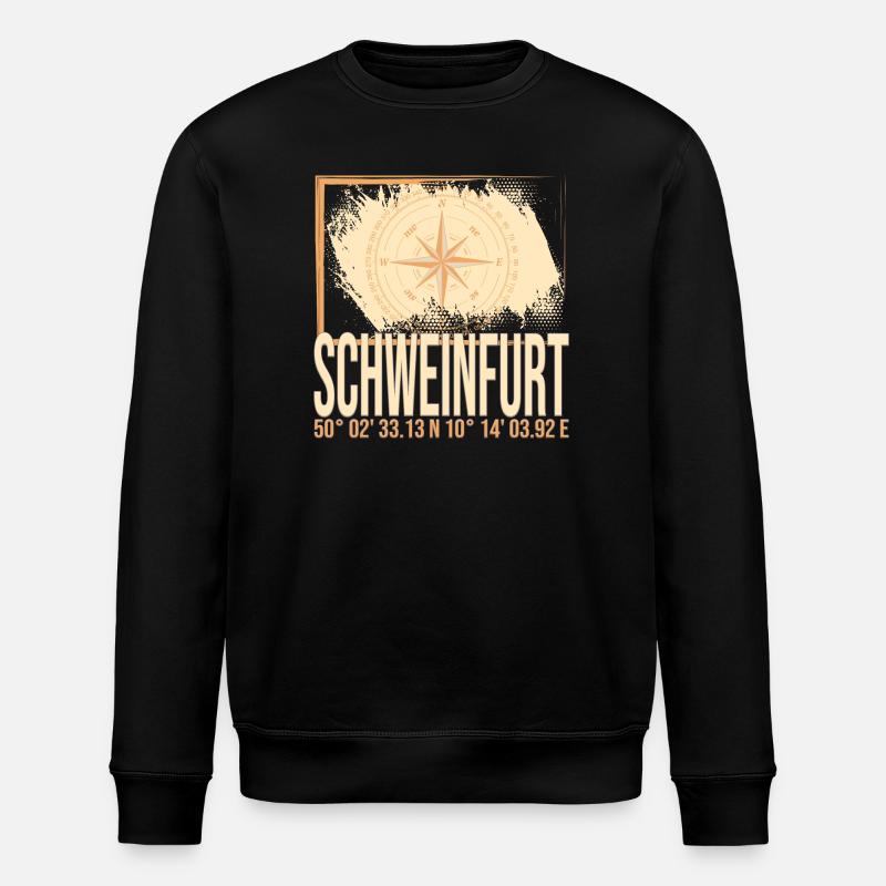 Schweinfurt Koordinaten - Stanley/Stella Unisex Bio-Sweatshirt ROLLER - Schwarz