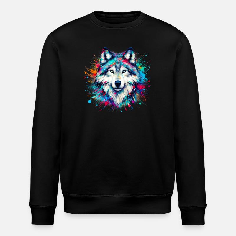 Wolf - Stanley/Stella ROLLER Unisex Organic Sweatshirt - black