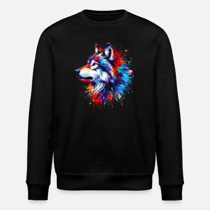 Wolf - Stanley/Stella Unisex Bio-Sweatshirt ROLLER - Schwarz