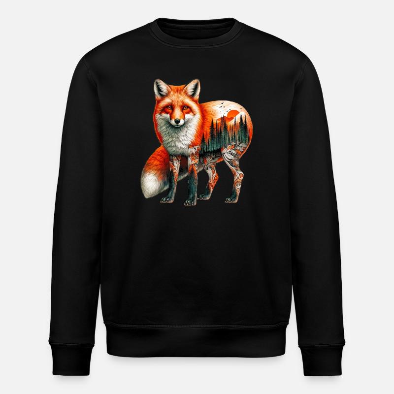 Fox - Stanley/Stella ROLLER Unisex Organic Sweatshirt - black