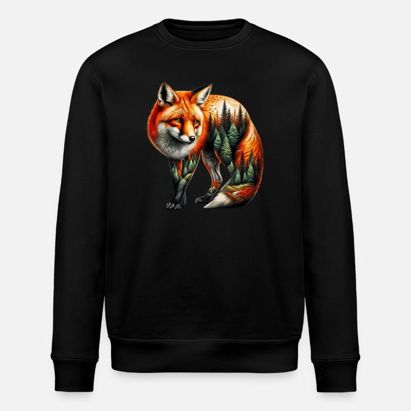 Fox - Stanley/Stella ROLLER Unisex Organic Sweatshirt - black