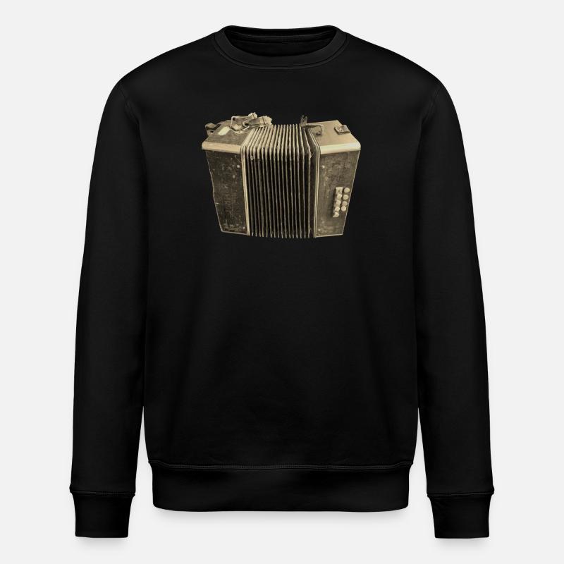 Retro Akkordeon - Sepia - Stanley/Stella Unisex Bio-Sweatshirt ROLLER - Schwarz