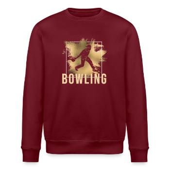 Bowling - Stanley/Stella Unisex Bio-Sweatshirt ROLLER - Burgunderrot - Vorne - Nik (191cm)