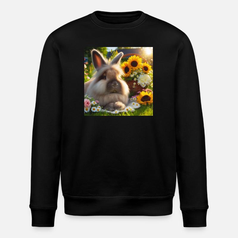 Lapin angora gris - Sweat bio ROLLER Stanley/Stella Unisexe - noir