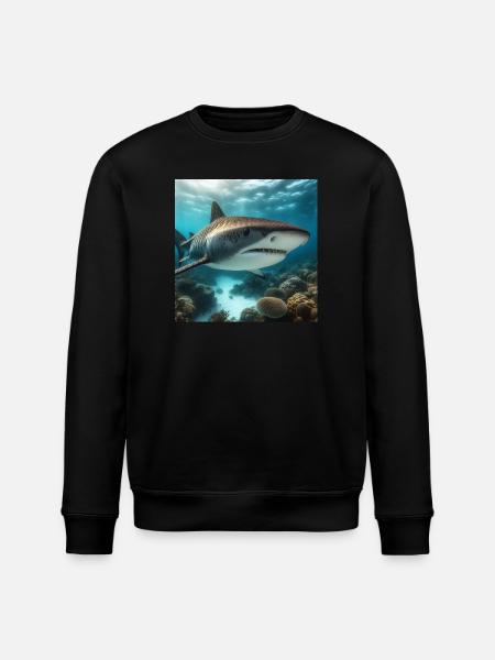 Tiger shark - Stanley/Stella ROLLER Unisex Organic Sweatshirt - black