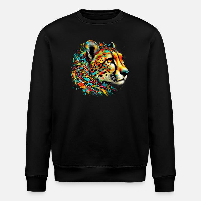 Cheetah - Stanley/Stella ROLLER Unisex Organic Sweatshirt - black