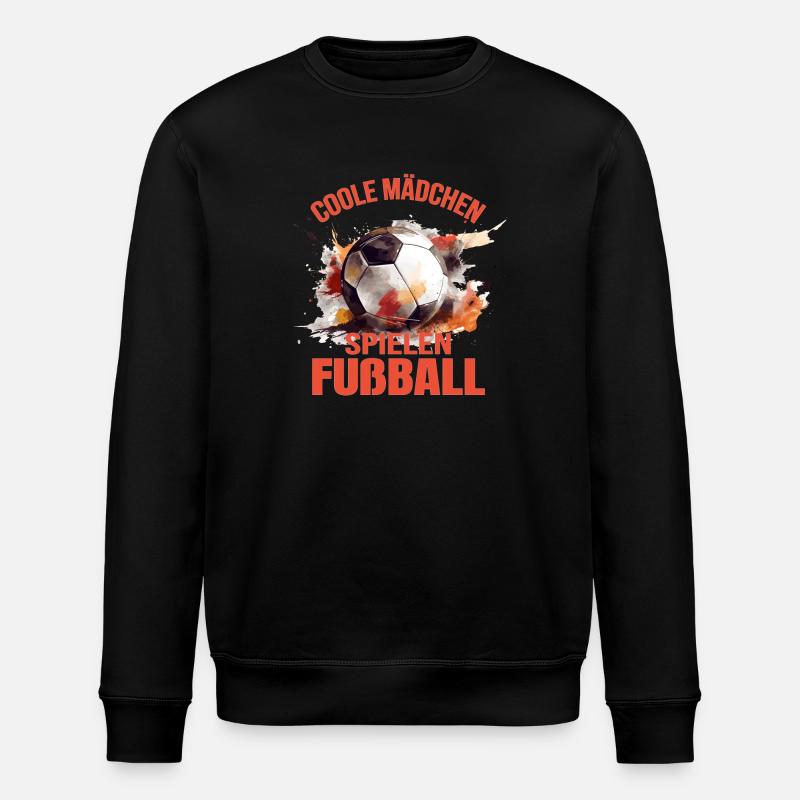 Coole Mädchen spielen Fußball - Stanley/Stella Unisex Bio-Sweatshirt ROLLER - Schwarz