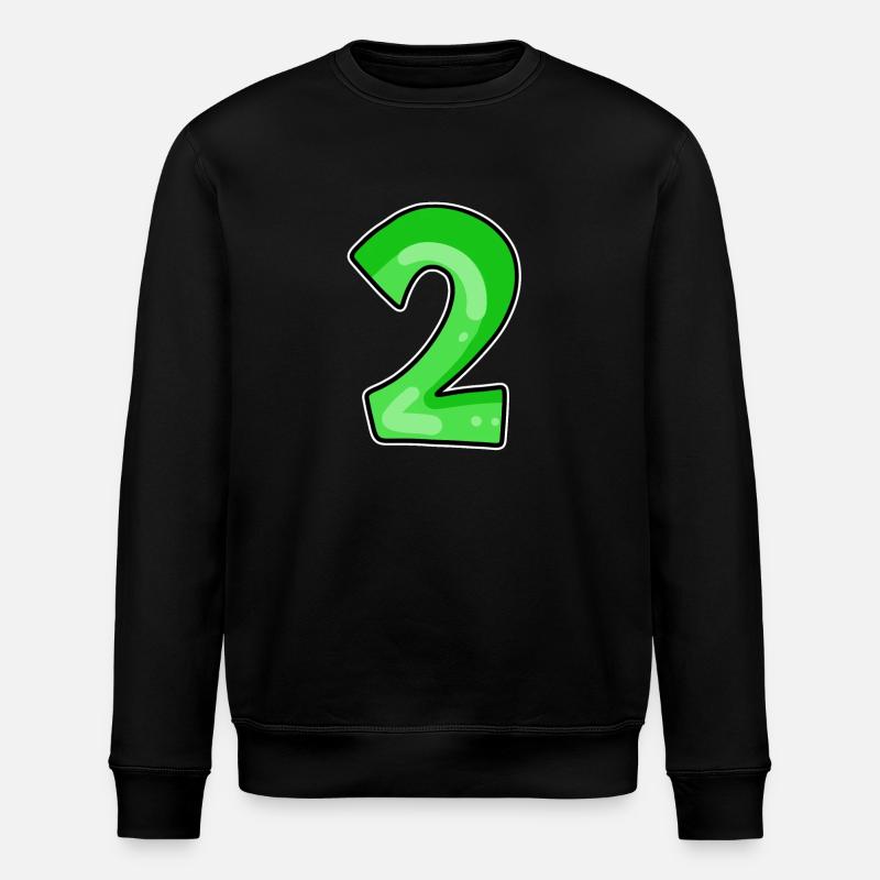 Zwei - 2 - Nummer Zahl - Stanley/Stella Unisex Bio-Sweatshirt ROLLER - Schwarz