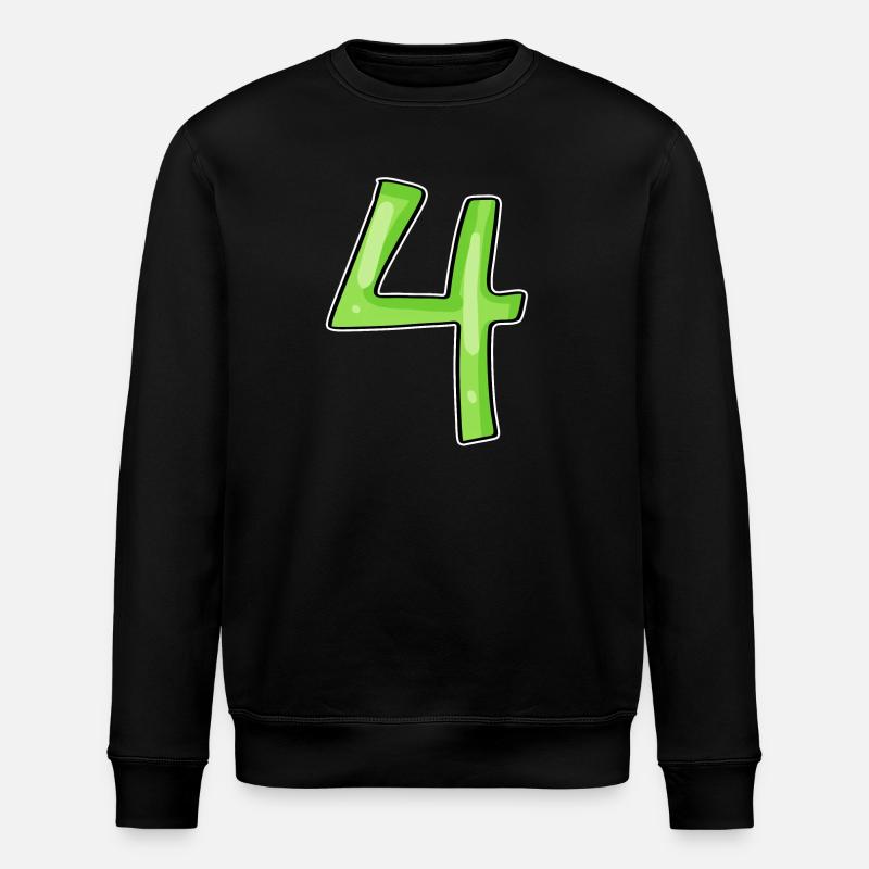 4 - Vier Grün - Stanley/Stella Unisex Bio-Sweatshirt ROLLER - Schwarz