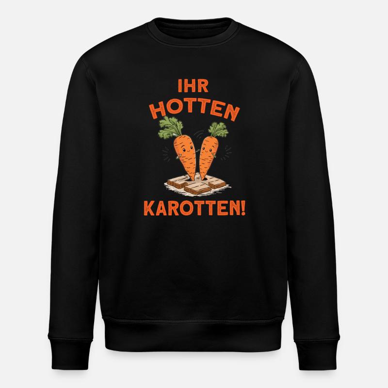 Ihr hotten Karotten orange - Stanley/Stella Unisex Bio-Sweatshirt ROLLER - Schwarz